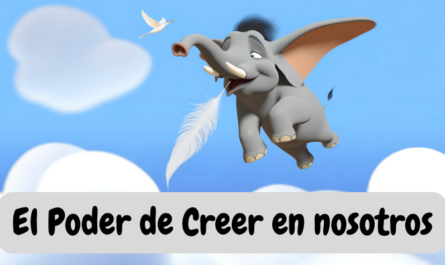 Imagen horizontal al estilo de la animación de Pixar que muestre a un majestuoso elefante volando por el cielo, sujetando una pluma con la trompa. El elefante debe tener una expresión de alegría y triunfo, que represente la nueva confianza que le ha permitido elevarse por encima de las nubes. El fondo debe ser un cielo azul claro con nubes esponjosas, y la alondra debe volar a su lado, compartiendo el momento de gloria del elefante. Esta escena debe captar la magia y la alegría de lograr lo aparentemente imposible, encarnando el tema de la confianza en uno mismo y las aspiraciones. https://www.diegogallardo.es/